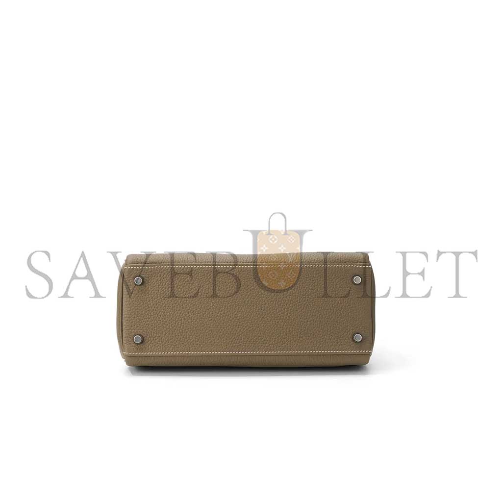 H**mes kelly 25 elephant gray silver buckle (25*17*7cm)